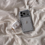 小さなお花のAirPodsケース ブラウンゴールド