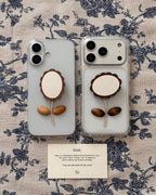 Wood Flower Mirror Grip Case – Brown