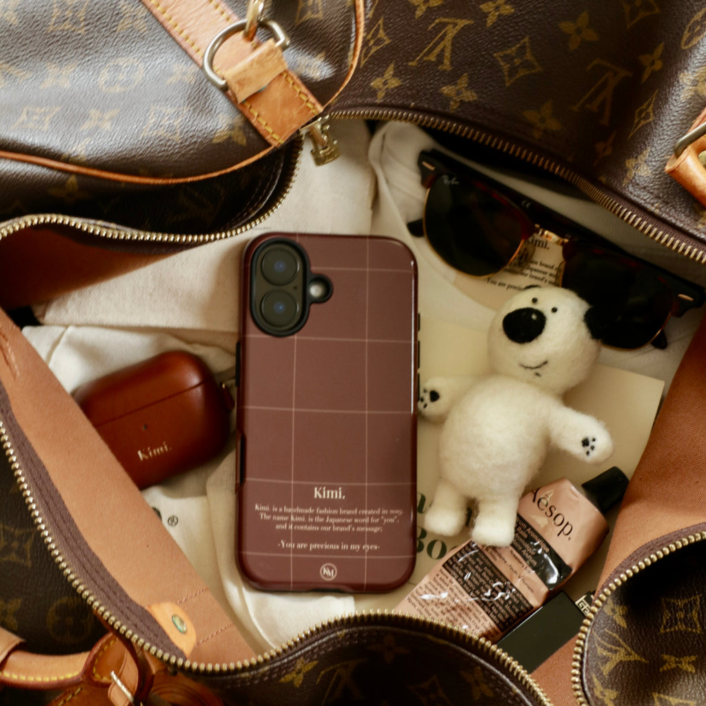 Logo Grid Case-Brown