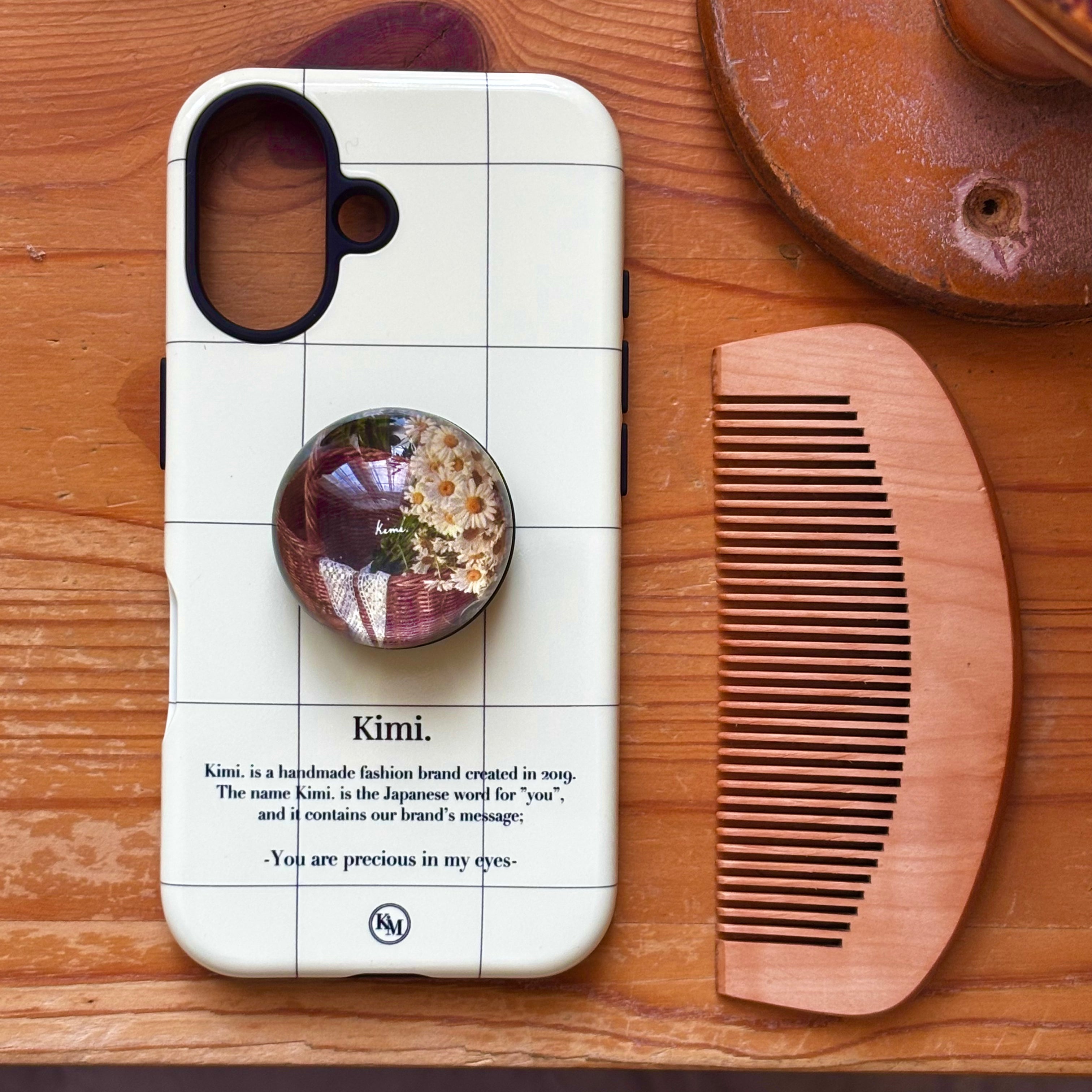 Logo Grid Case-Cream Beige