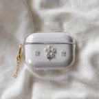 小さなお花のAirPodsケース シルバー