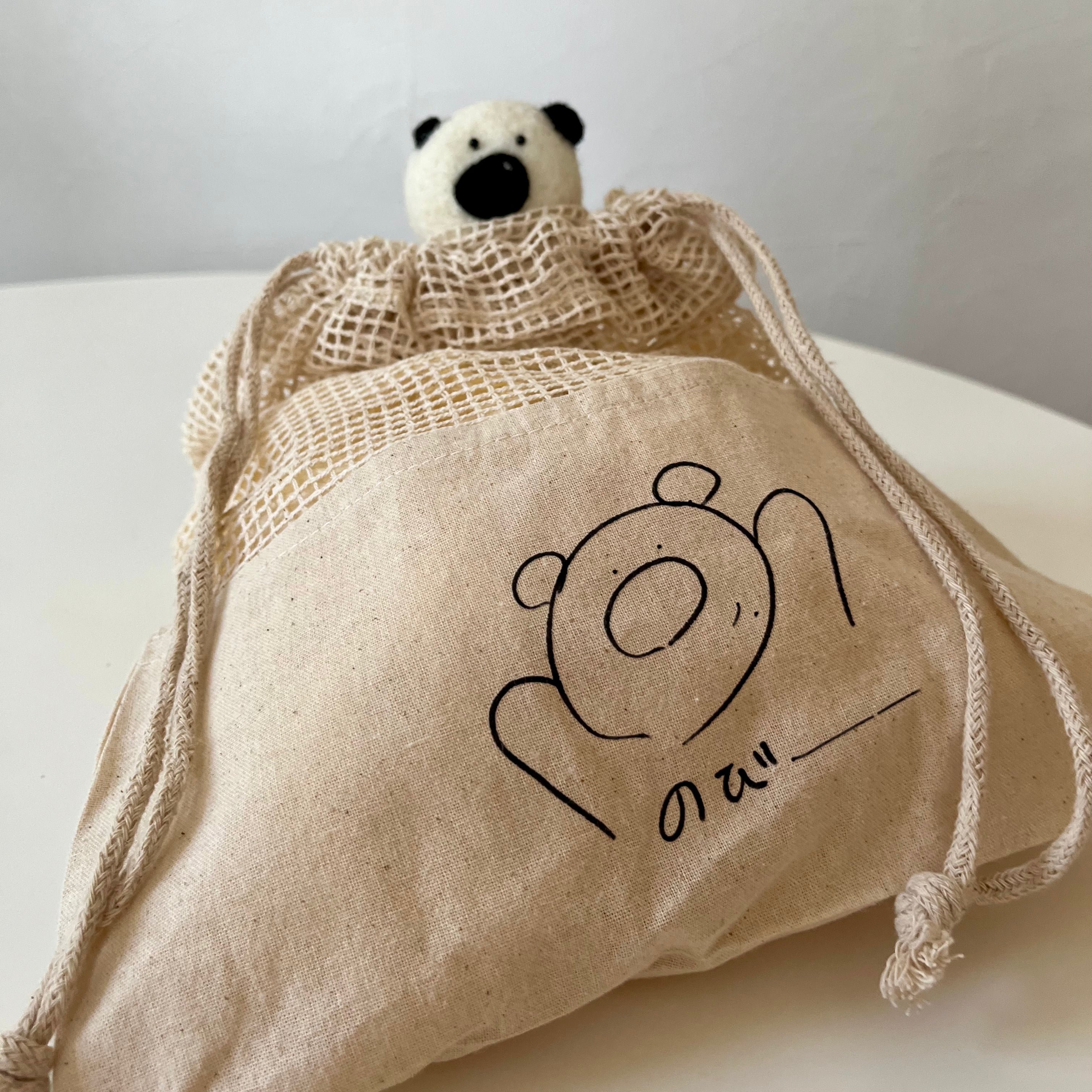 のびーするきみくんのコットン巾着