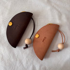 Nubuck Circle Key Case-Camel