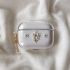 小さなお花のAirPodsケース ブラウンゴールド