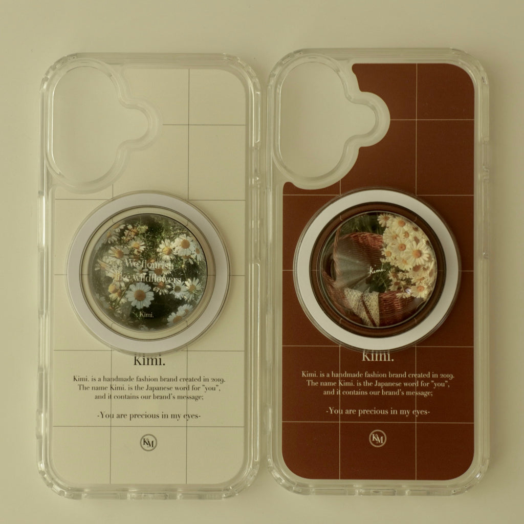 Logo Grid MagSafe Case-Cream Beige