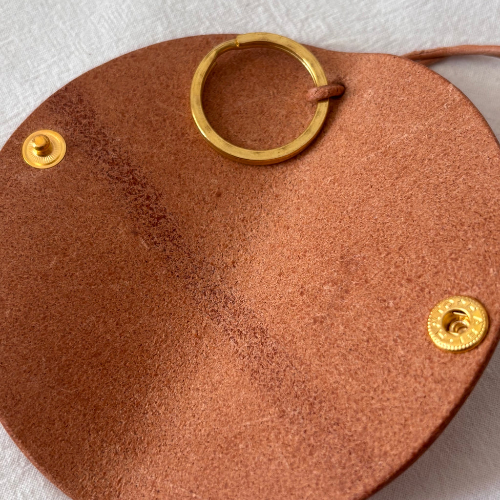 Nubuck Circle Key Case-Camel