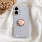 Flower Ring Pearl Phone Case -Rose Gold