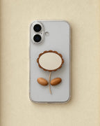 Wood Flower Mirror Grip Case – Natural