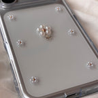 小さなお花のパールケース ブラウンゴールド