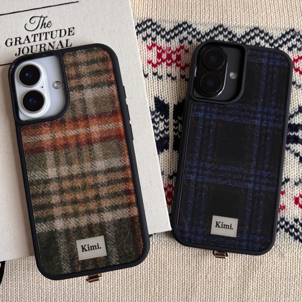 Tweed Check Case-Brown