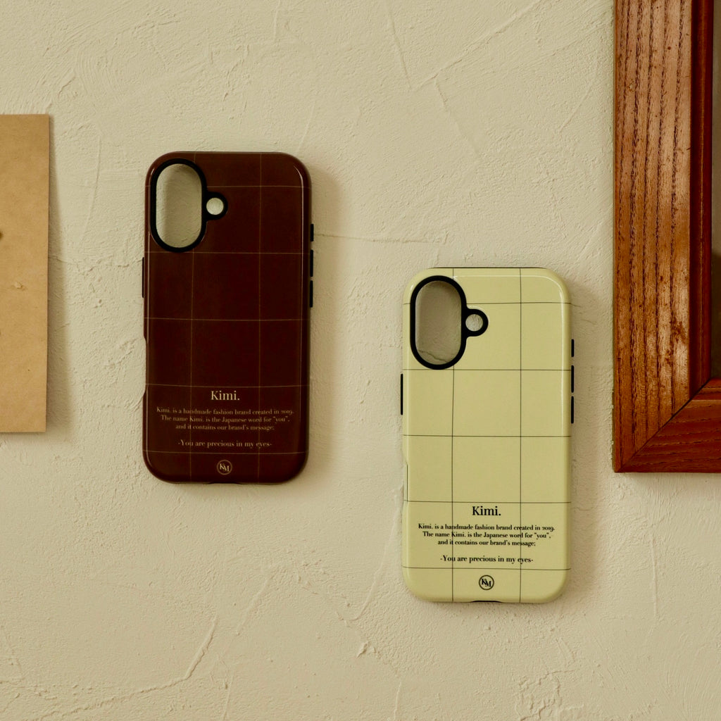 Logo Grid Case-Cream Beige