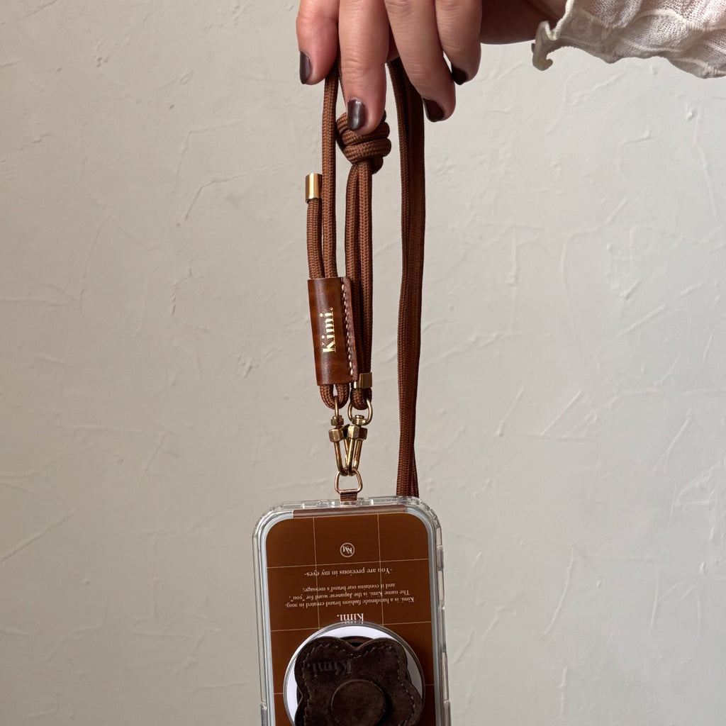 Kimi. Logo Shoulder Strap-Brown