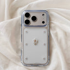 小さなお花のパールケース ブラウンゴールド