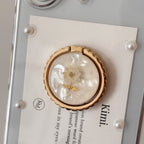 Flower Ring Pearl Phone Case -Gold