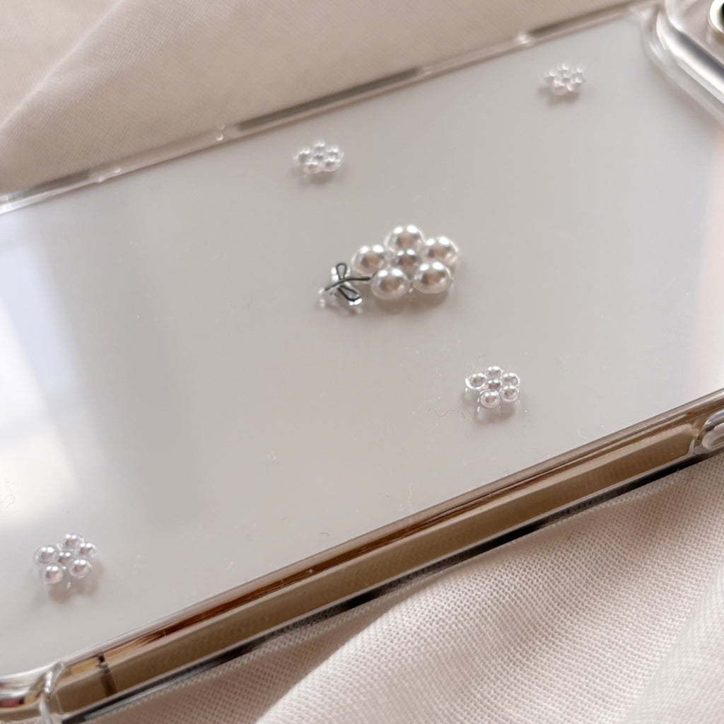 小さなお花のパールケース シルバー