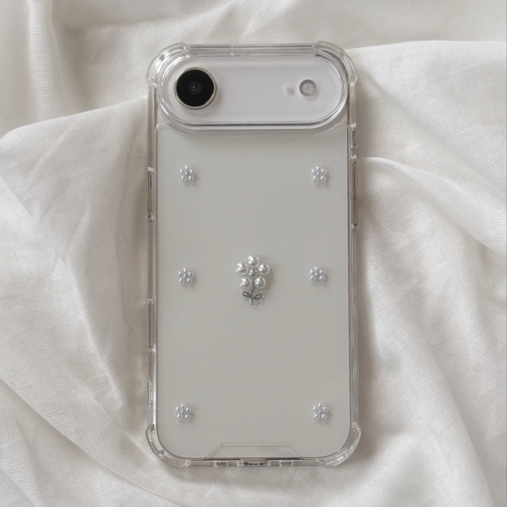 小さなお花のパールケース シルバー