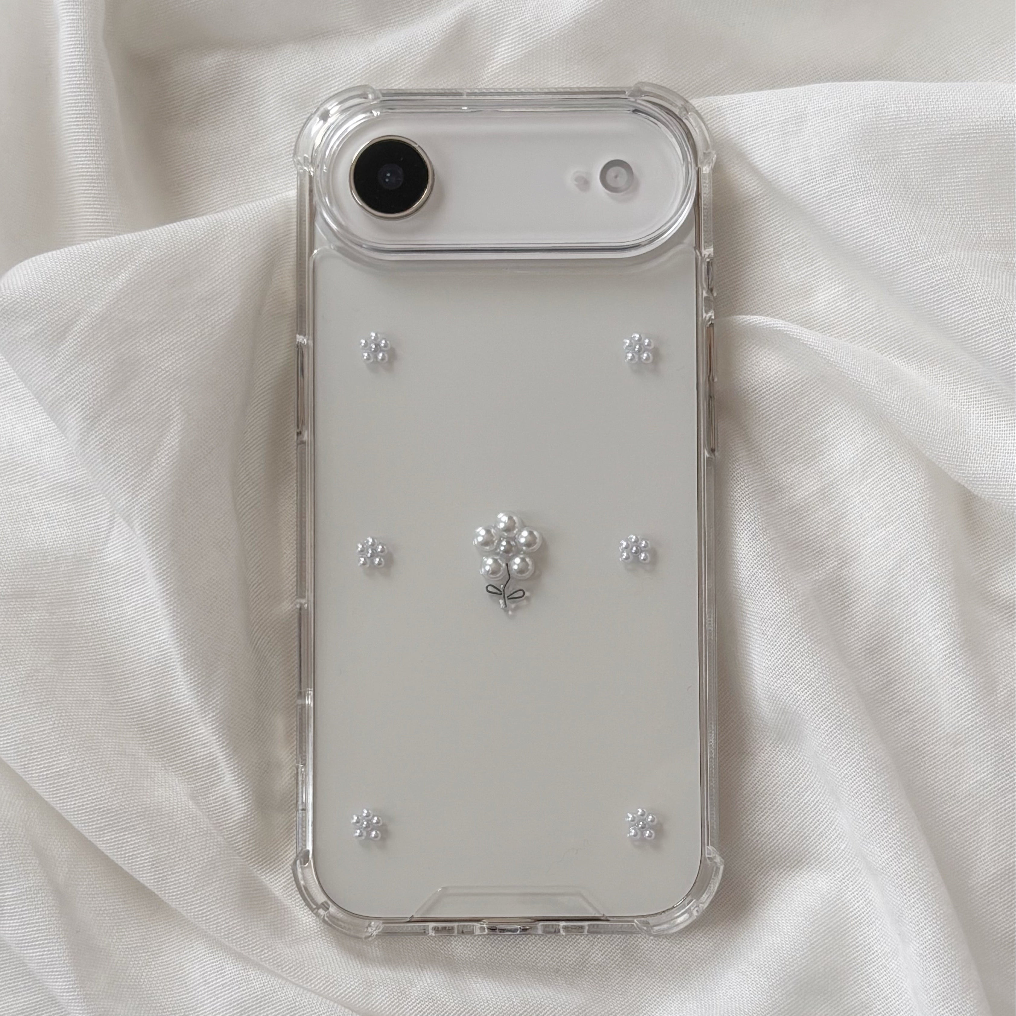 小さなお花のパールケース シルバー