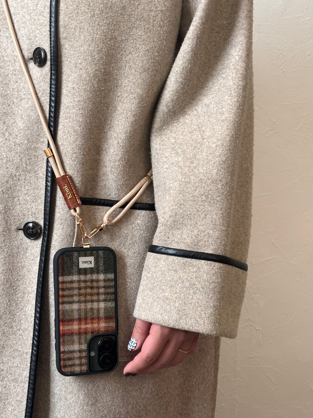 Tweed Check Case-Brown