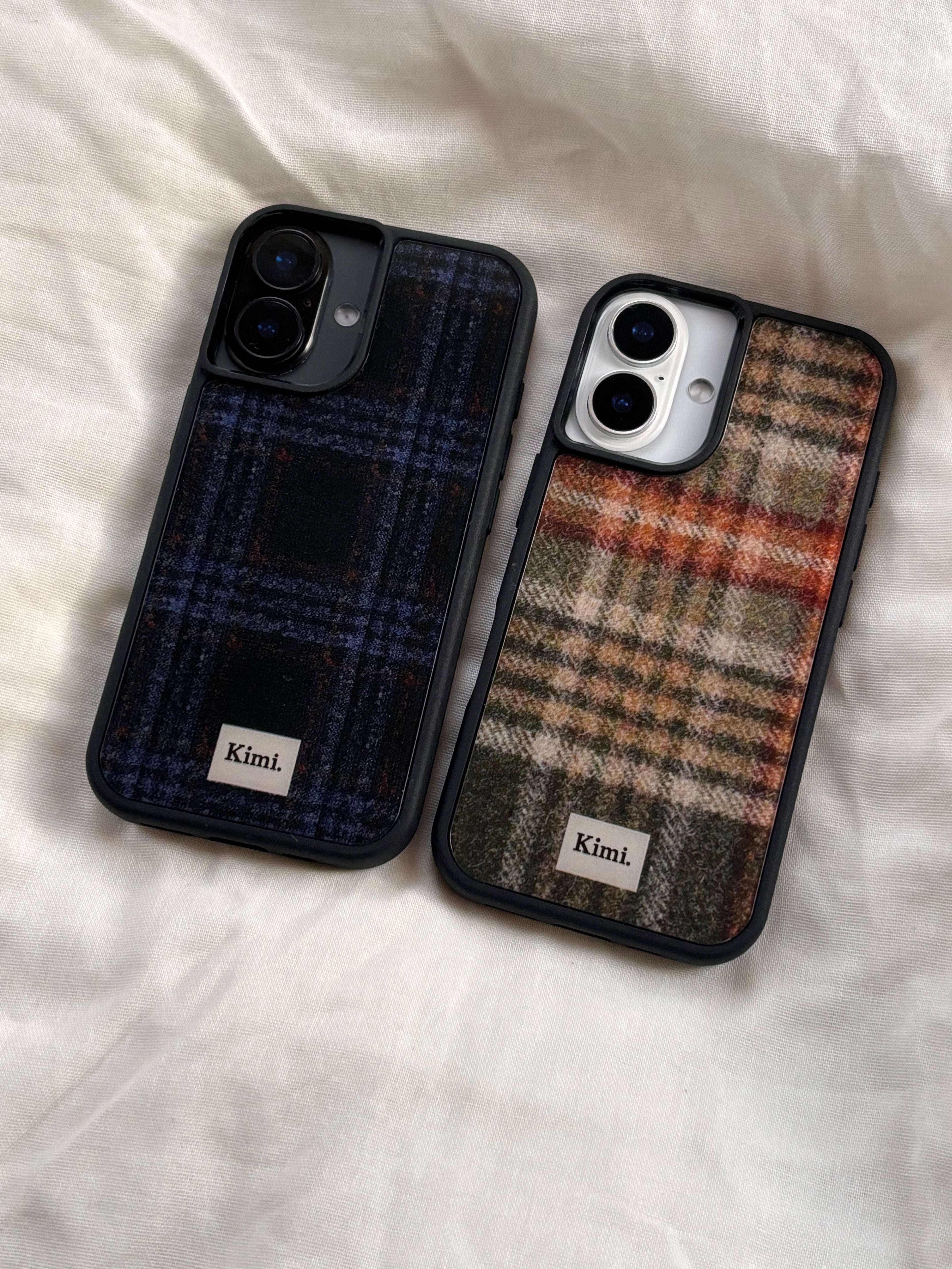 Tweed Check Case-Navy