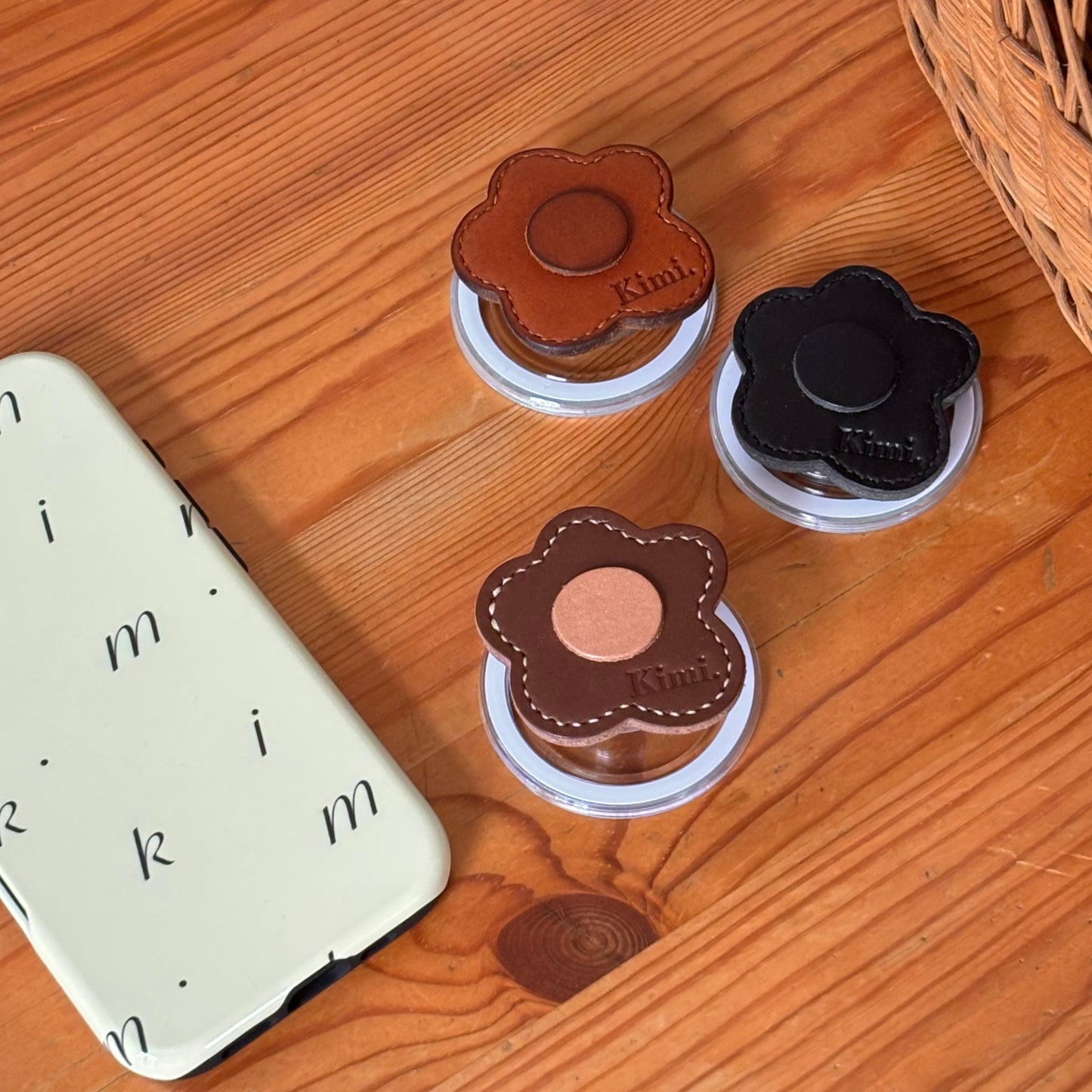 Leather Flower Griptok-Caramel Choco