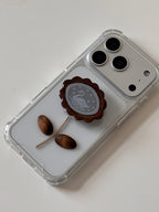 Wood Flower Lace Grip Case – Swan