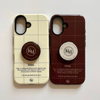 Logo Grid Case-Cream Beige