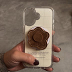 Suede Flower Griptok-Camel