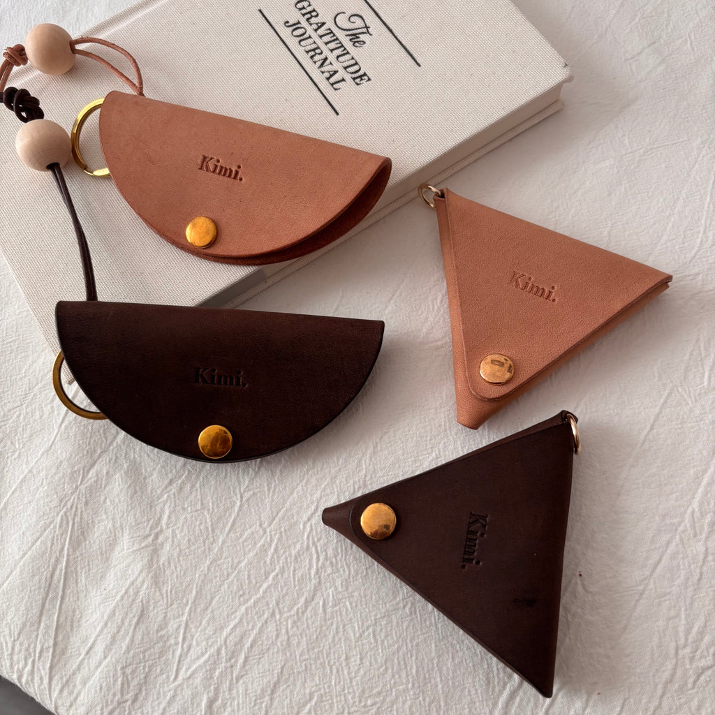 Triangle Coin Pouch-Camel