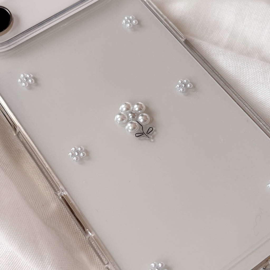 小さなお花のパールケース シルバー