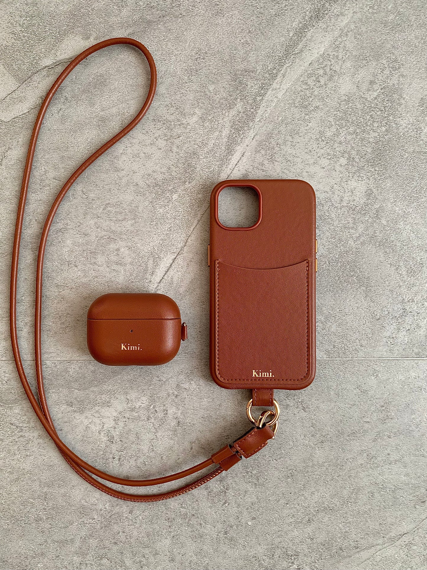 Leather AirPods Case-Etoupe