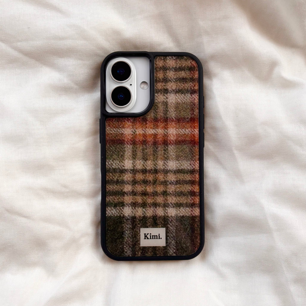 Tweed Check Case-Brown