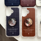 Logo Grid MagSafe Case-Brown