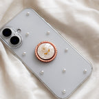 Flower Ring Pearl Phone Case -Rose Gold