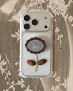 Wood Flower Lace Grip Case – Swan