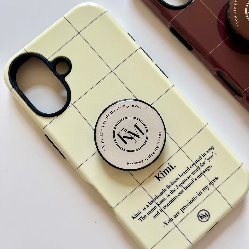 Logo Grid Case-Cream Beige