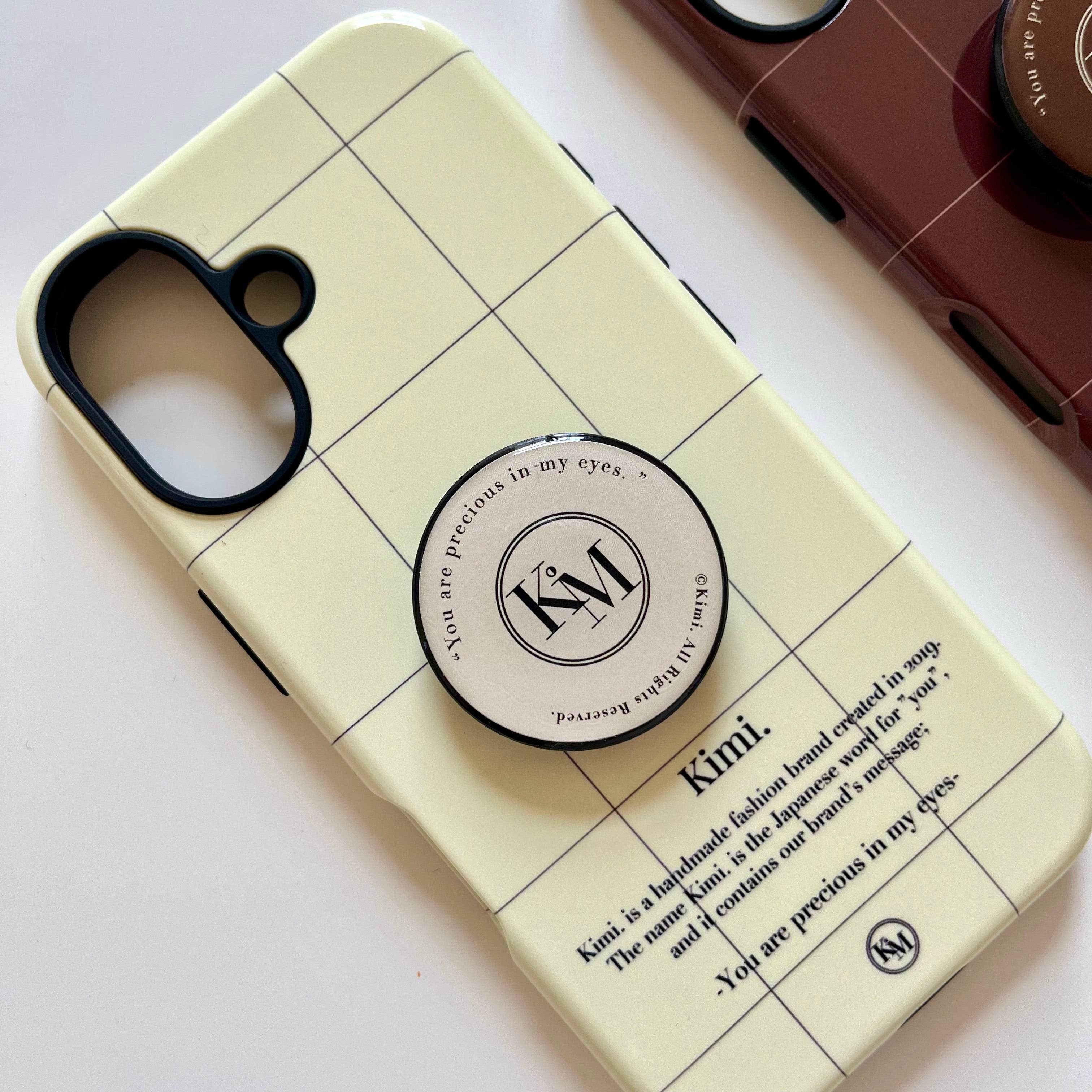 Logo Grid Case-Cream Beige