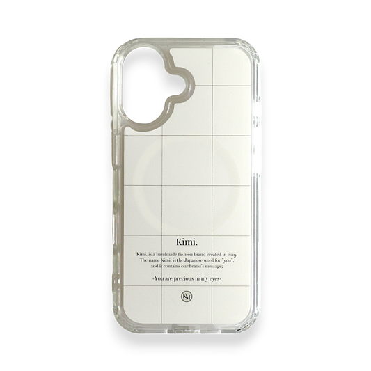 Logo Grid MagSafe Case-Cream Beige