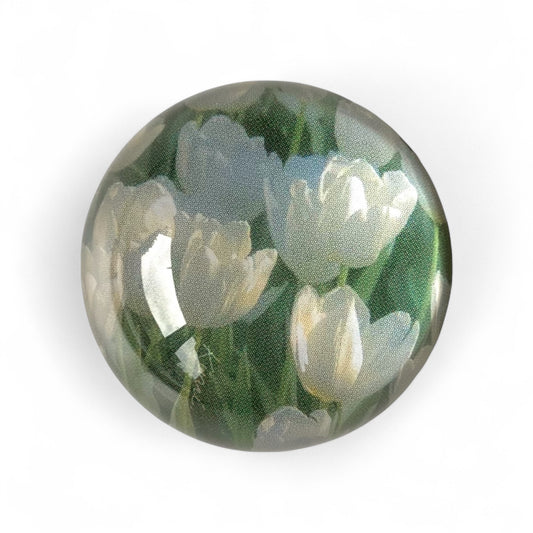 Glass Griptok-White Tulip