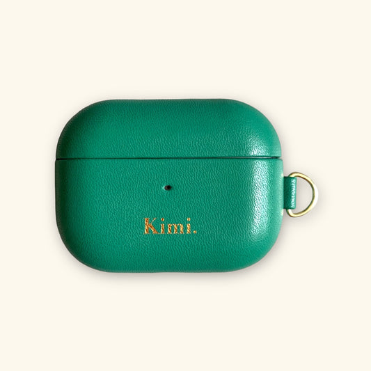 Leather AirPods Case-Green