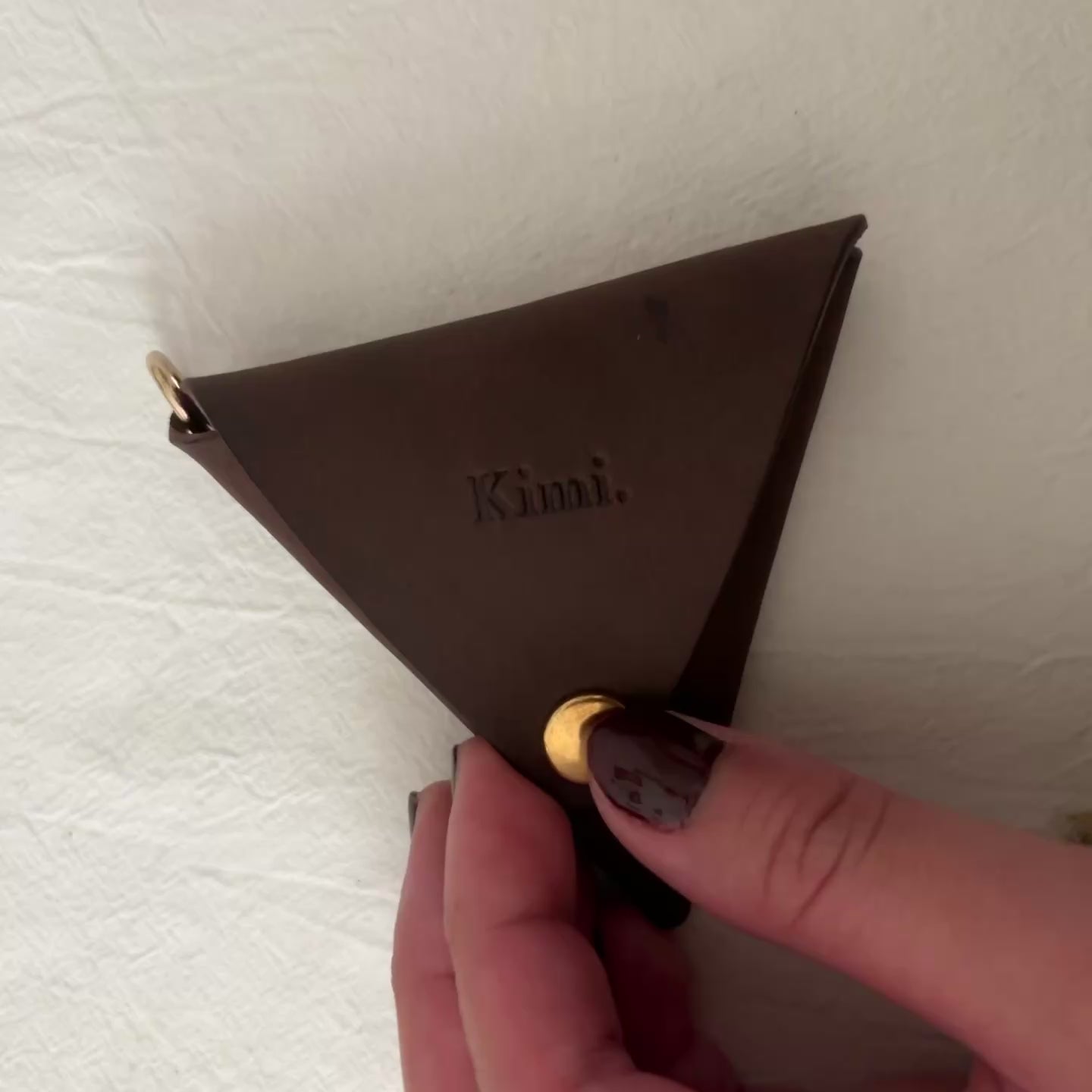 Triangle Coin Pouch-Dark Brown